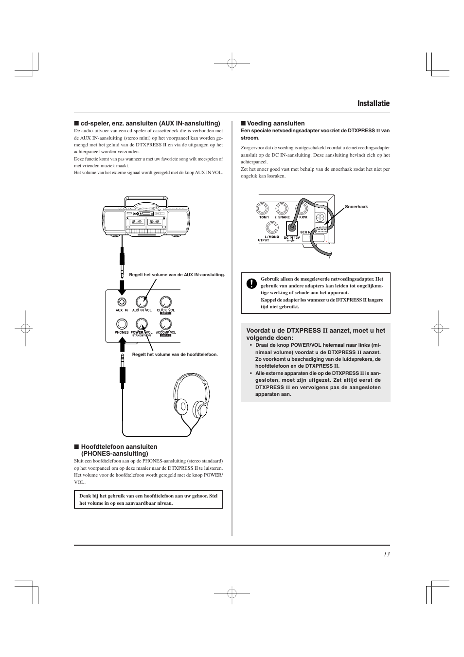 Installatie | Yamaha DTXPRESS II User Manual | Page 163 / 184