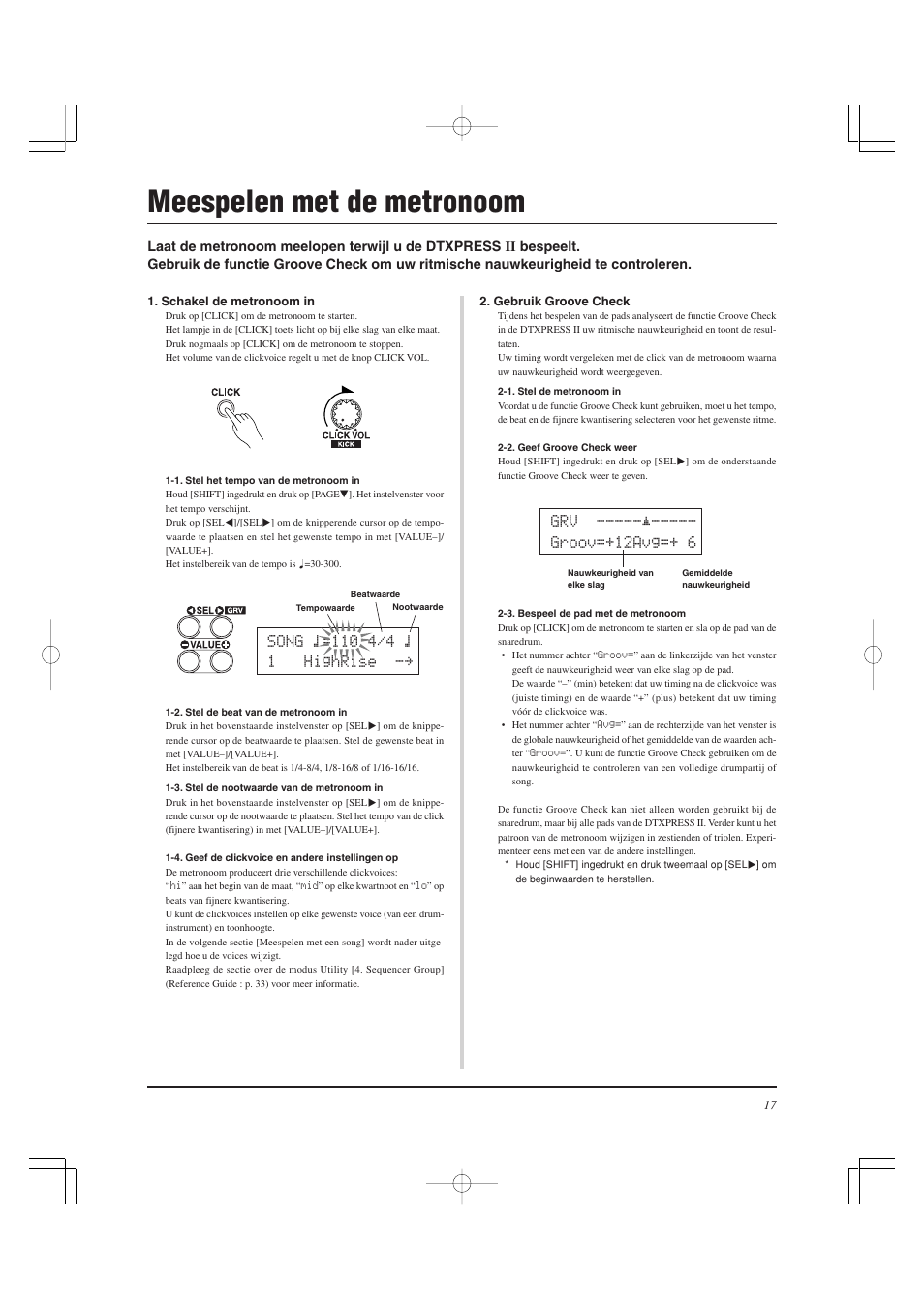 Meespelen met de metronoom | Yamaha DTXPRESS II User Manual | Page 167 / 184