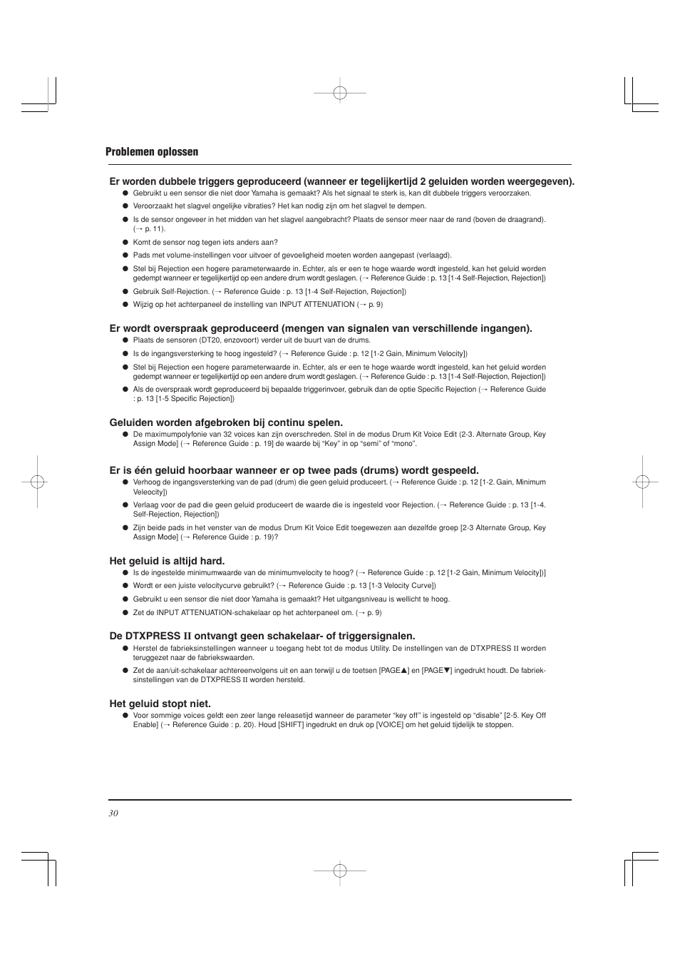 Problemen oplossen | Yamaha DTXPRESS II User Manual | Page 180 / 184