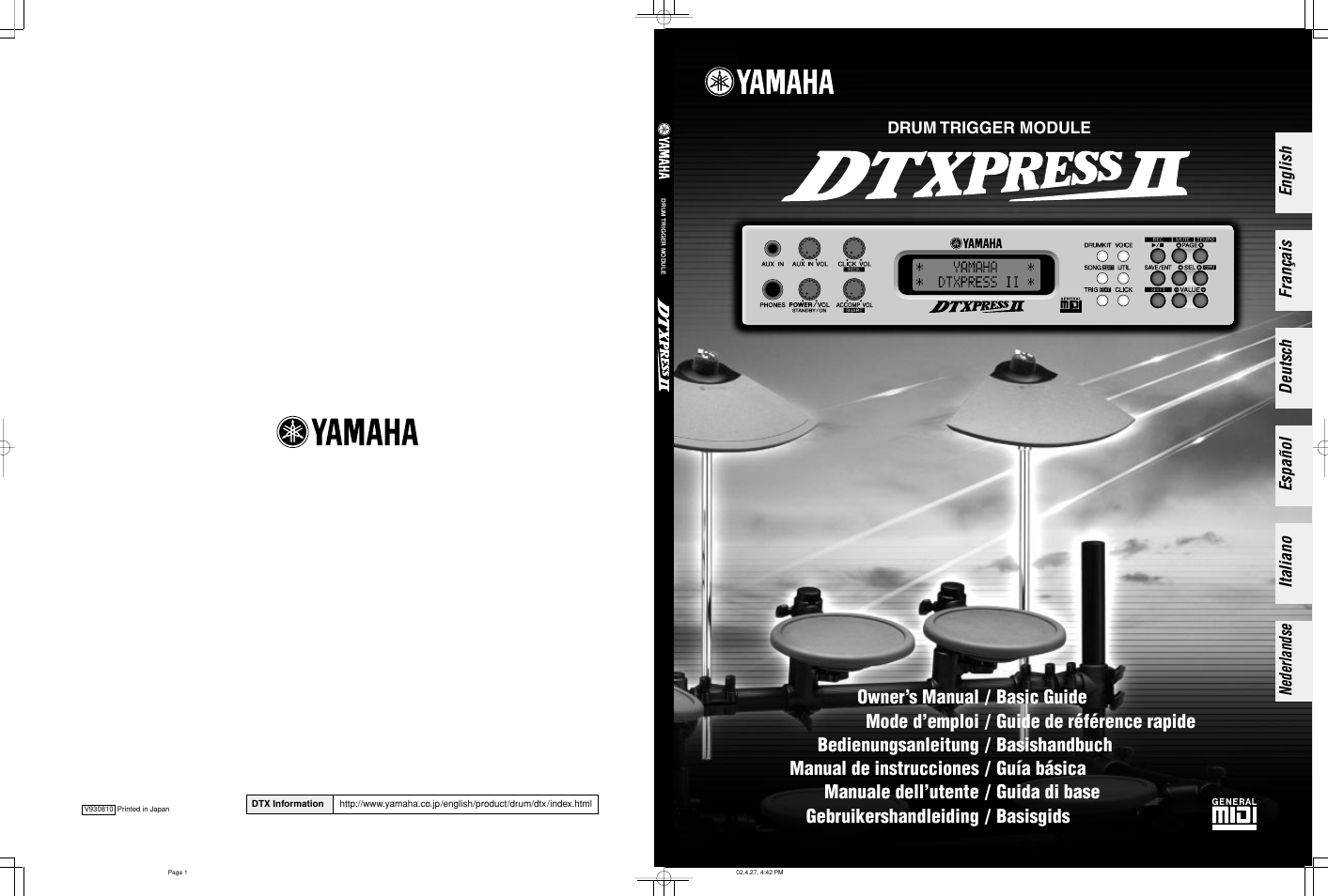 Yamaha DTXPRESS II User Manual | Page 184 / 184