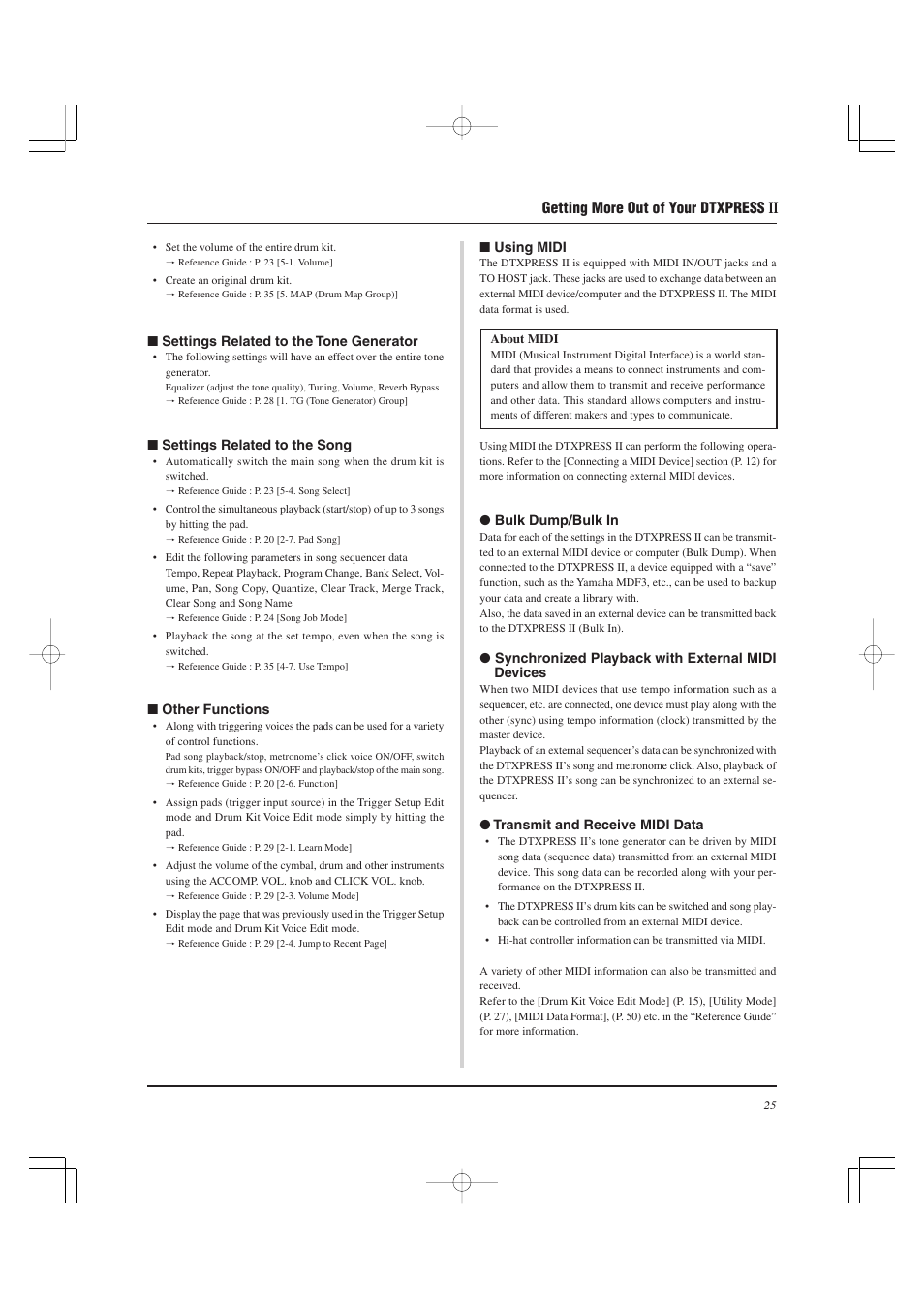 Getting more out of your dtxpress | Yamaha DTXPRESS II User Manual | Page 25 / 184