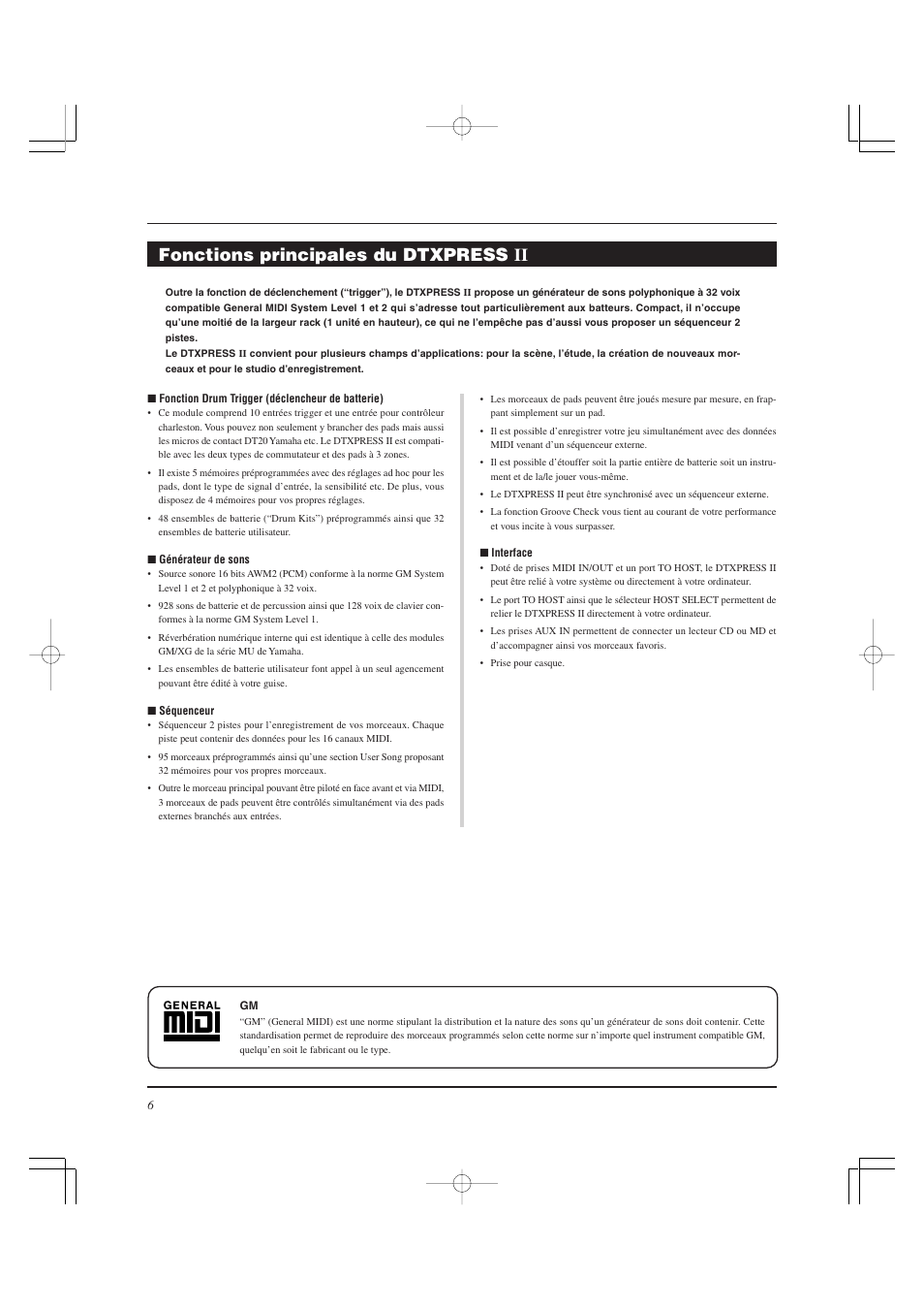 Fonctions principales du dtxpress ii | Yamaha DTXPRESS II User Manual | Page 36 / 184