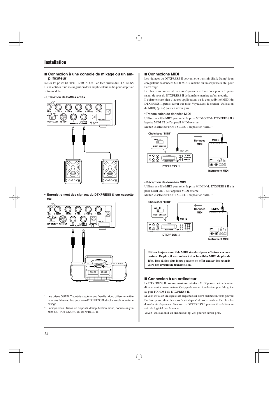 Installation | Yamaha DTXPRESS II User Manual | Page 42 / 184