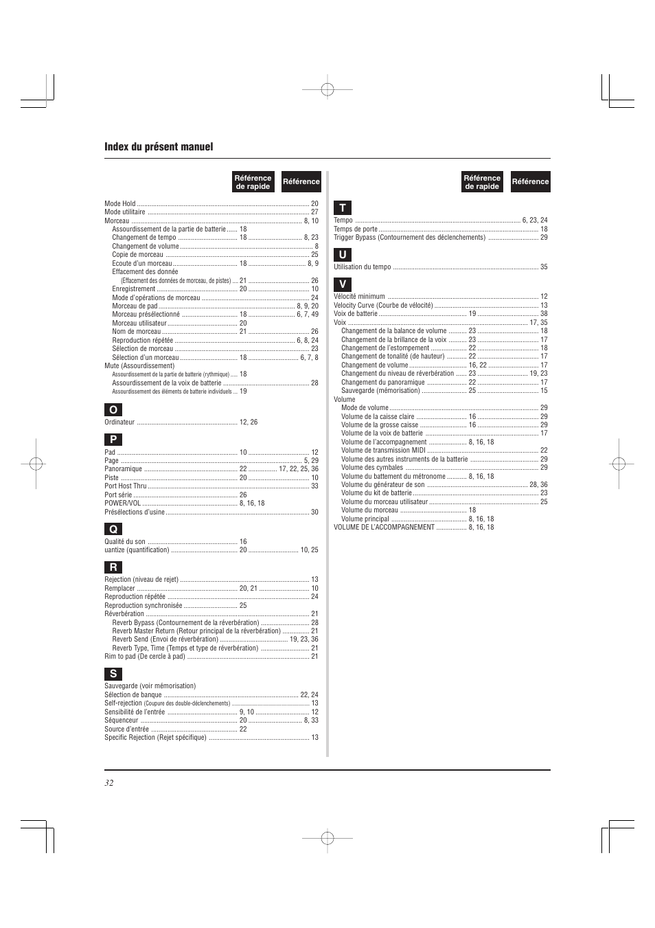 Index du présent manuel | Yamaha DTXPRESS II User Manual | Page 62 / 184