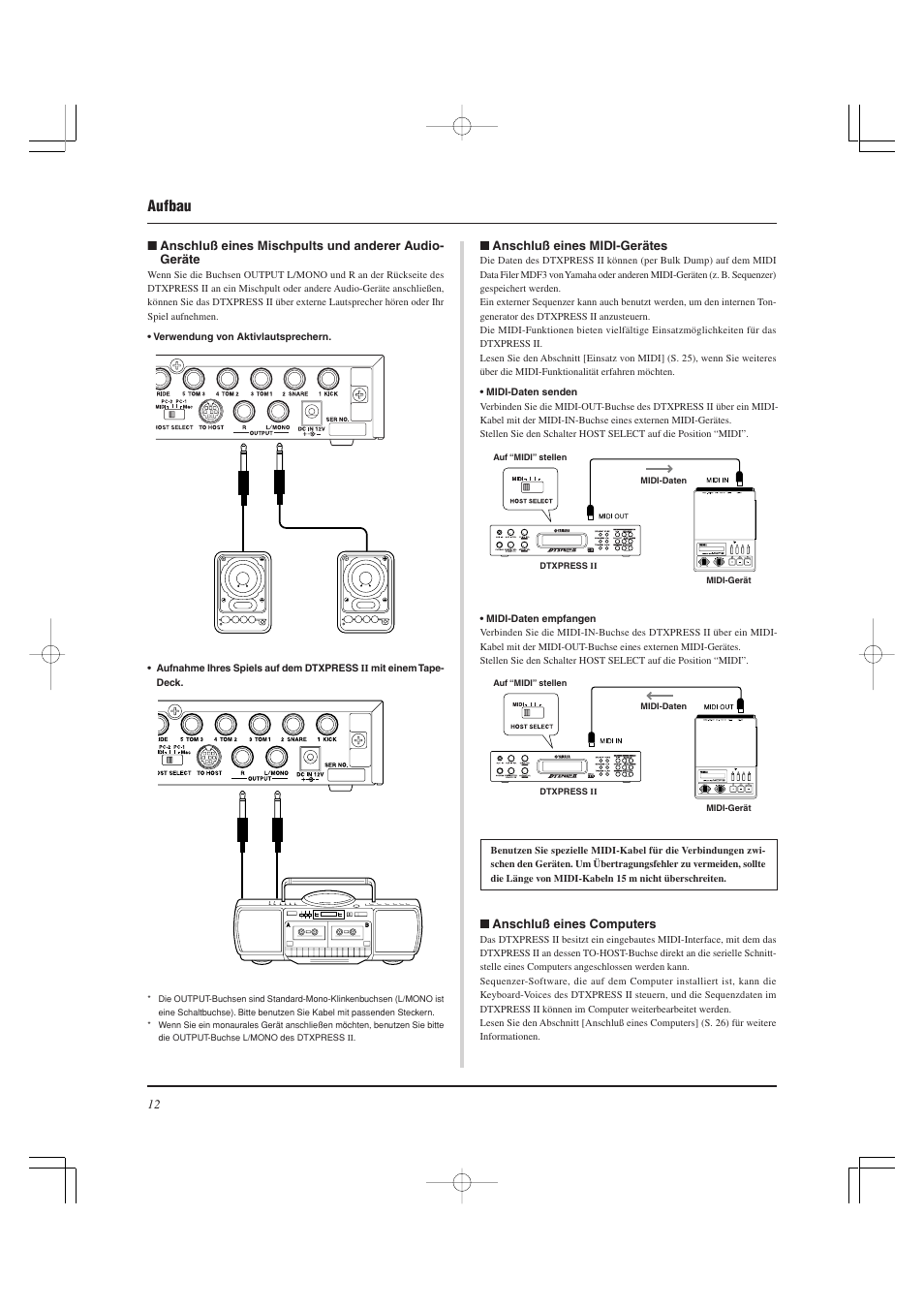 Aufbau | Yamaha DTXPRESS II User Manual | Page 72 / 184