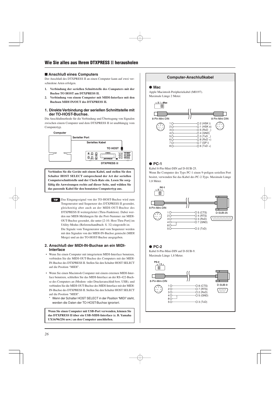 Wie sie alles aus ihrem dtxpress, Herausholen | Yamaha DTXPRESS II User Manual | Page 86 / 184