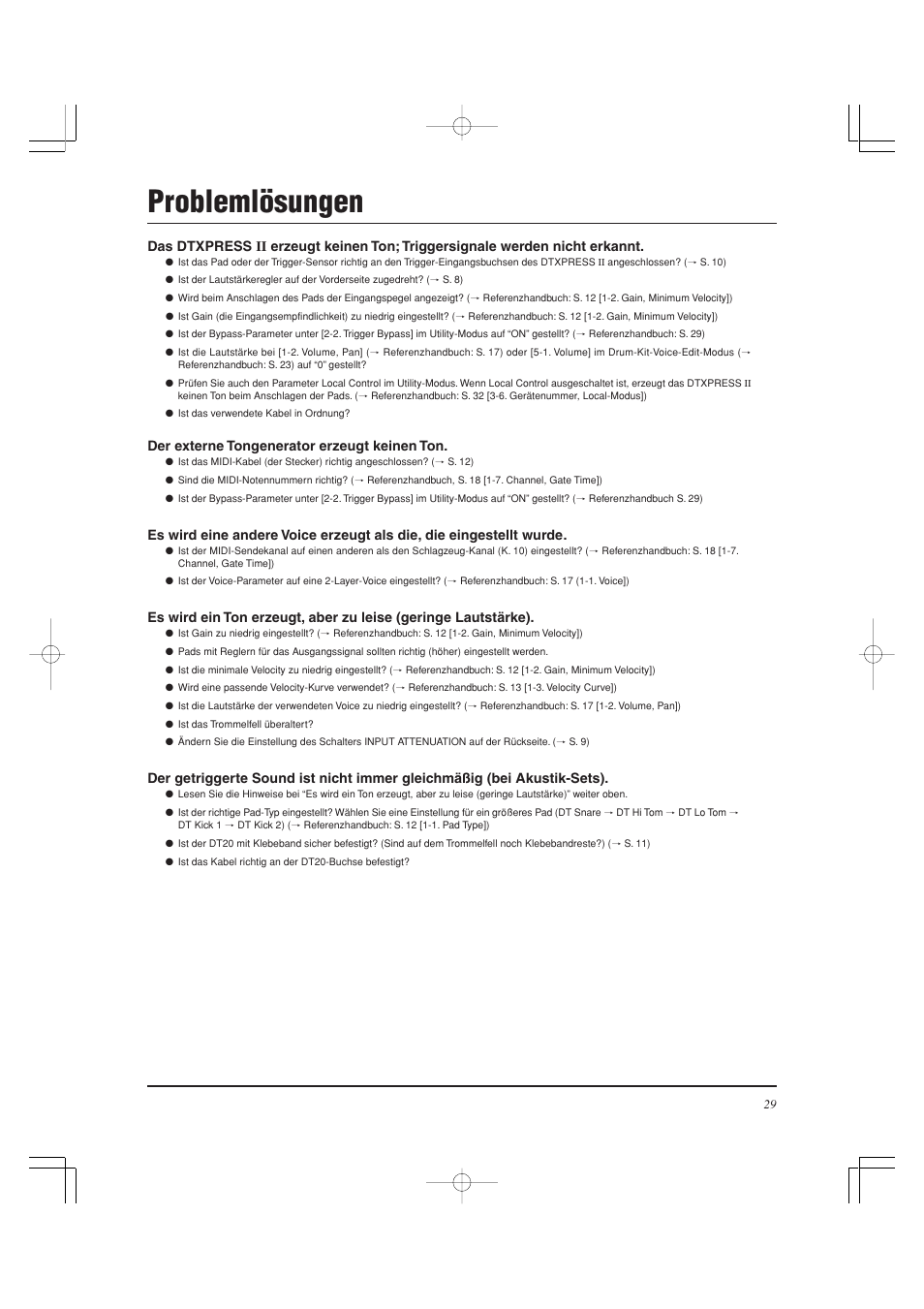 Problemlösungen | Yamaha DTXPRESS II User Manual | Page 89 / 184