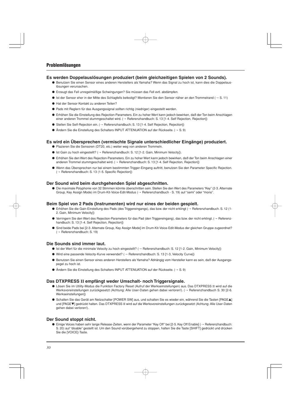 Problemlösungen | Yamaha DTXPRESS II User Manual | Page 90 / 184
