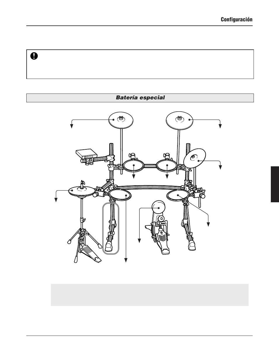 Batería especial, Configuración | Yamaha DTXPRESS III User Manual | Page 107 / 196