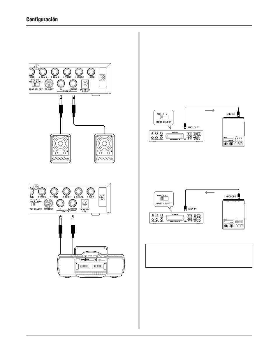 Configuración | Yamaha DTXPRESS III User Manual | Page 110 / 196