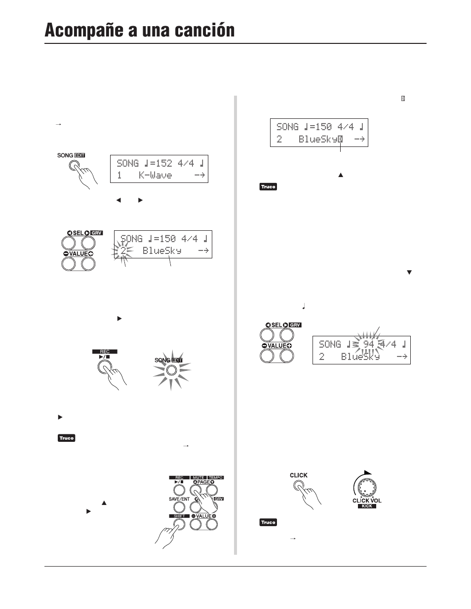 Acompañe a una canción | Yamaha DTXPRESS III User Manual | Page 116 / 196