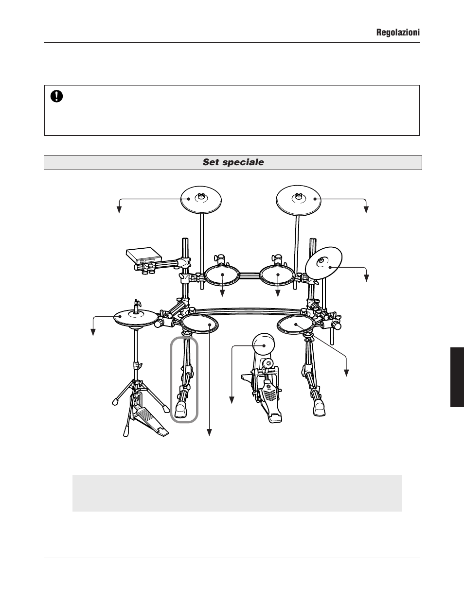 Set speciale, Regolazioni | Yamaha DTXPRESS III User Manual | Page 139 / 196