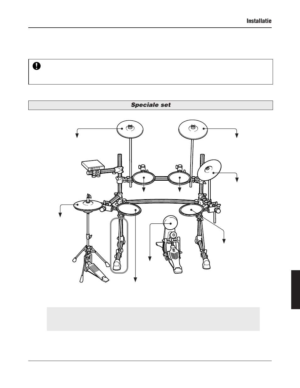 Speciale set, Installatie | Yamaha DTXPRESS III User Manual | Page 171 / 196