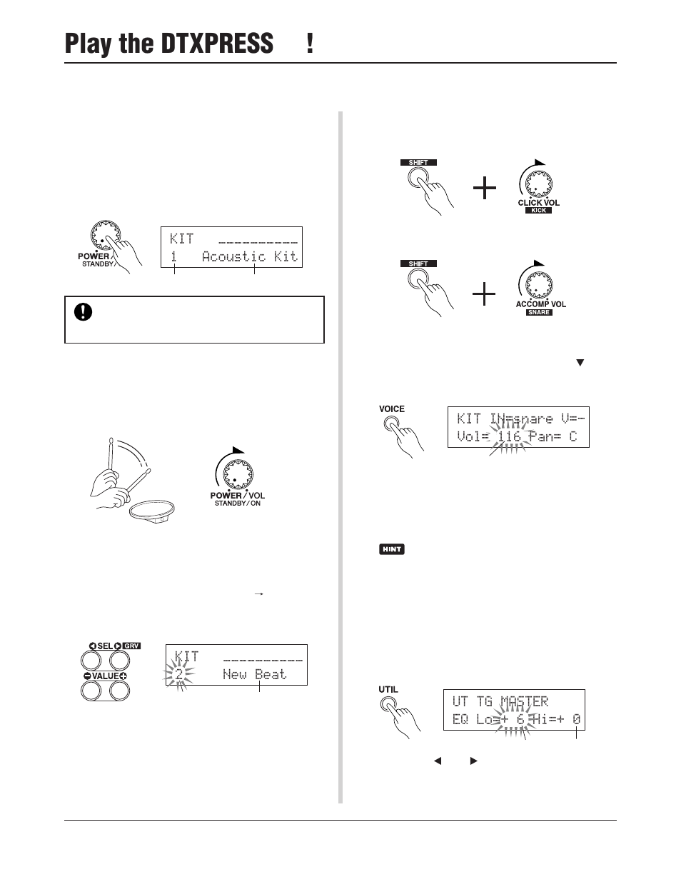 Play the dtxpress | Yamaha DTXPRESS III User Manual | Page 18 / 196