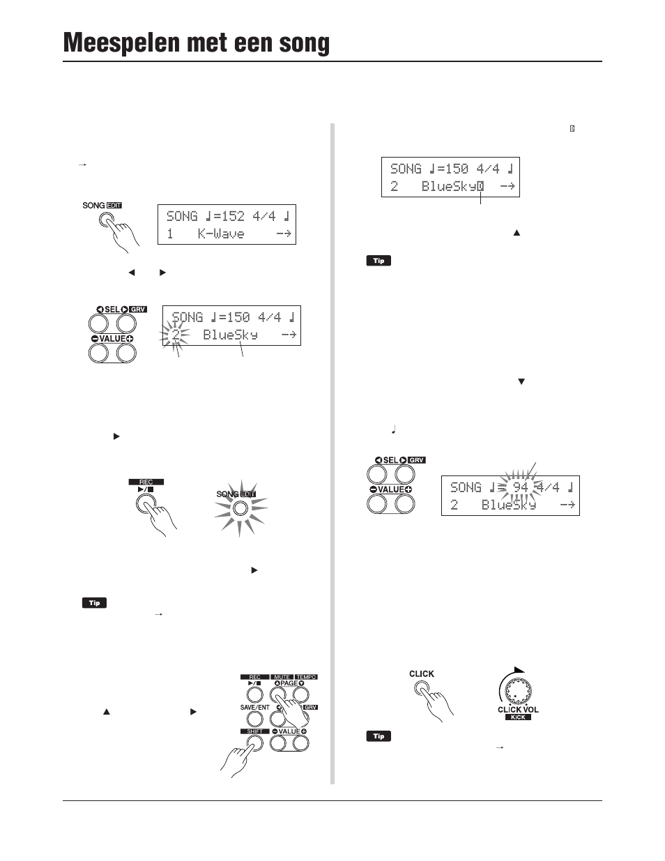 Meespelen met een song | Yamaha DTXPRESS III User Manual | Page 180 / 196