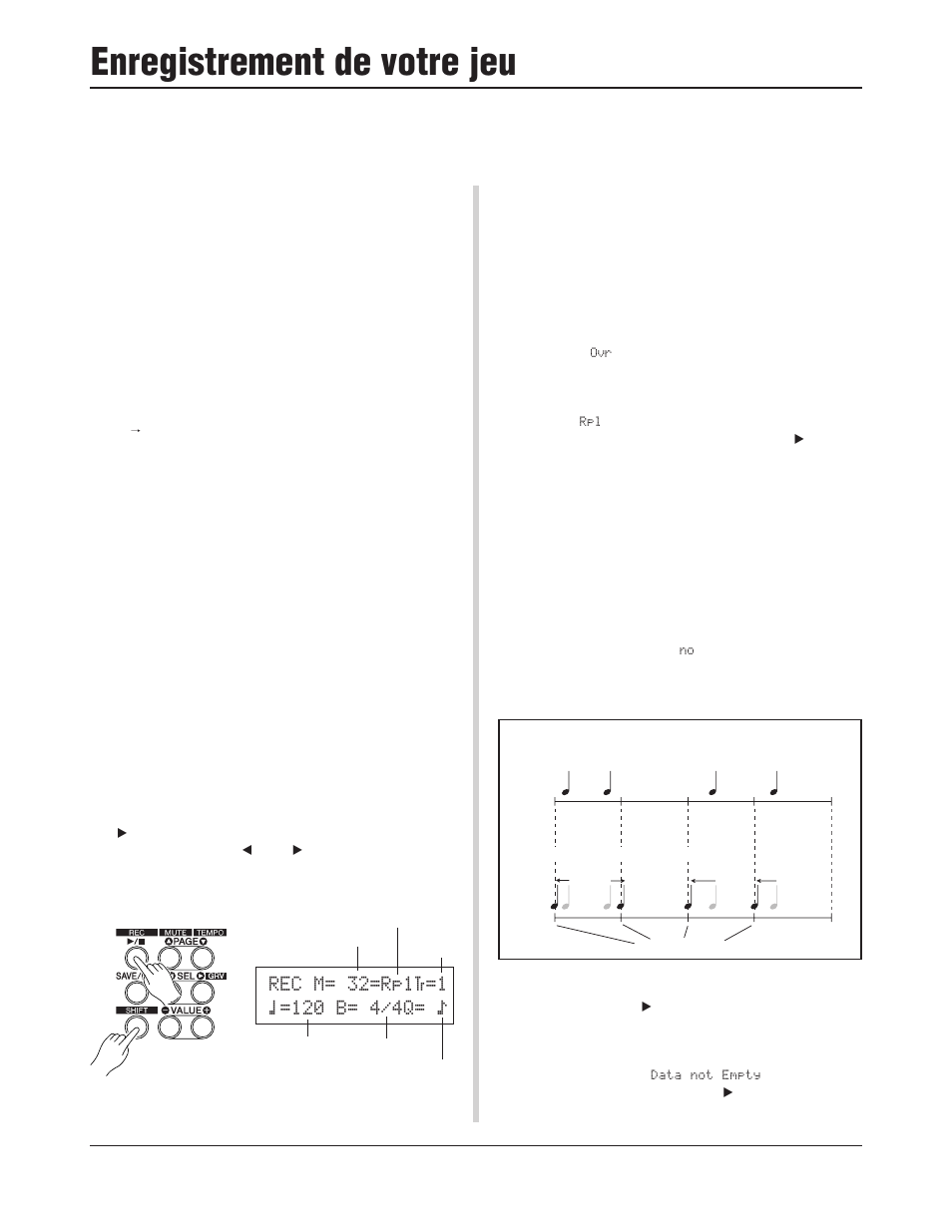 Enregistrement de votre jeu | Yamaha DTXPRESS III User Manual | Page 54 / 196