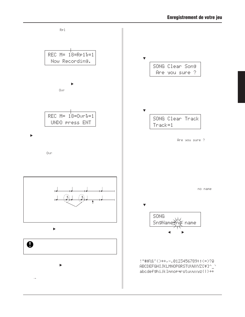 Rec m= 18=ovr†=1 undo press ent | Yamaha DTXPRESS III User Manual | Page 55 / 196