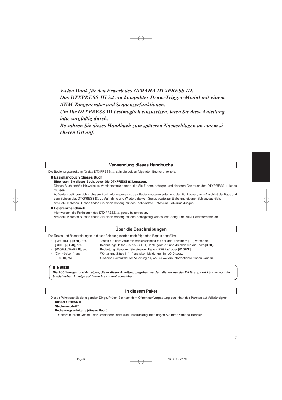 Verwendung dieses handbuchs, Über die beschreibungen | Yamaha DTXPRESS III User Manual | Page 69 / 196