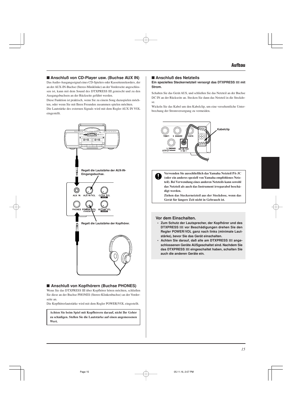 Aufbau | Yamaha DTXPRESS III User Manual | Page 79 / 196