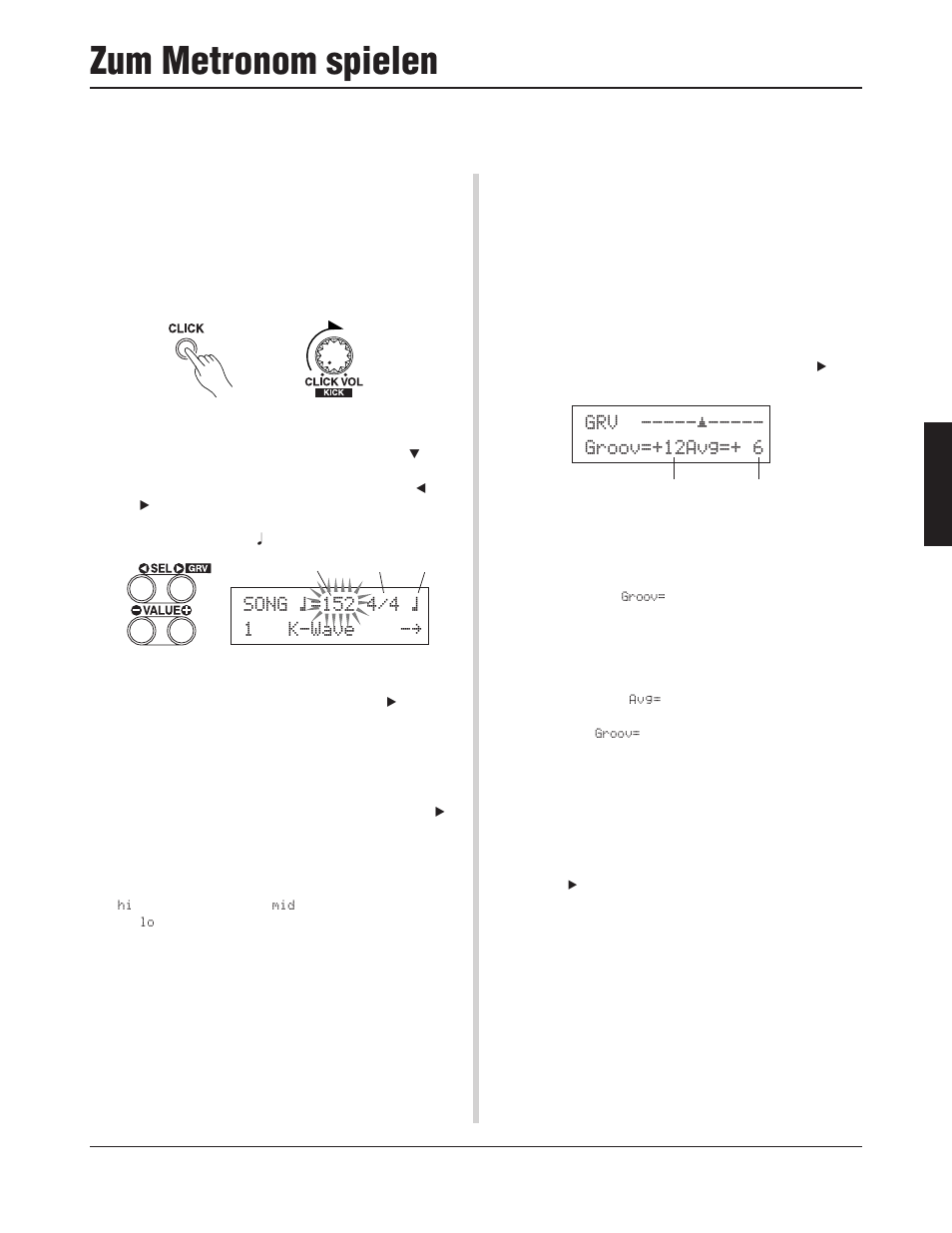 Zum metronom spielen | Yamaha DTXPRESS III User Manual | Page 83 / 196