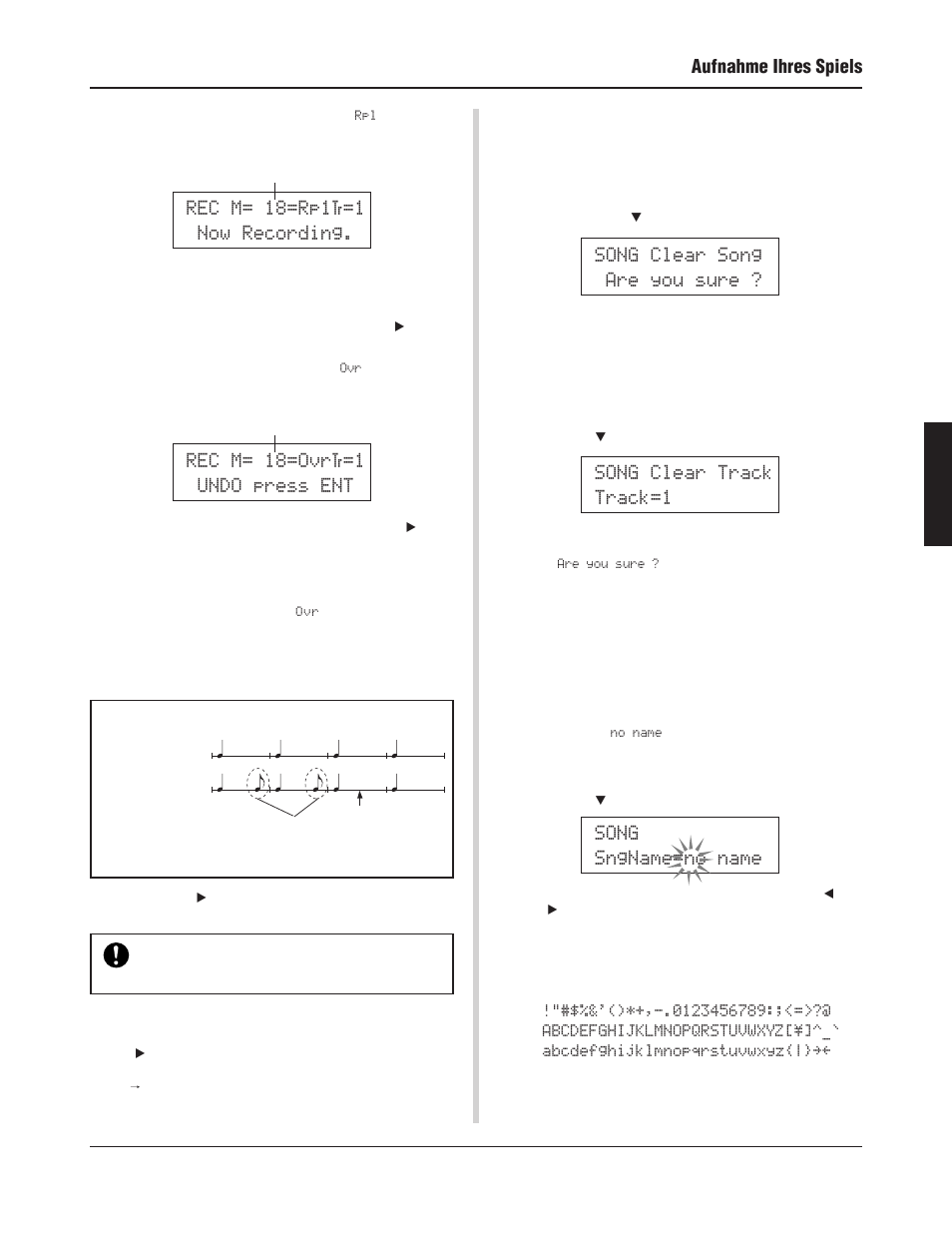 Rec m= 18=ovr†=1 undo press ent | Yamaha DTXPRESS III User Manual | Page 87 / 196