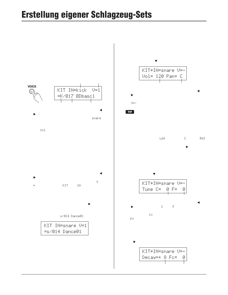 Erstellung eigener schlagzeug-sets | Yamaha DTXPRESS III User Manual | Page 88 / 196