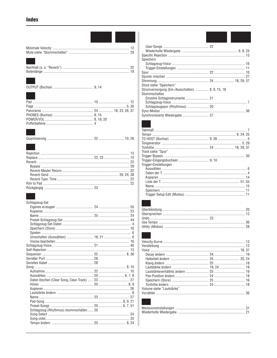 Index | Yamaha DTXPRESS III User Manual | Page 98 / 196