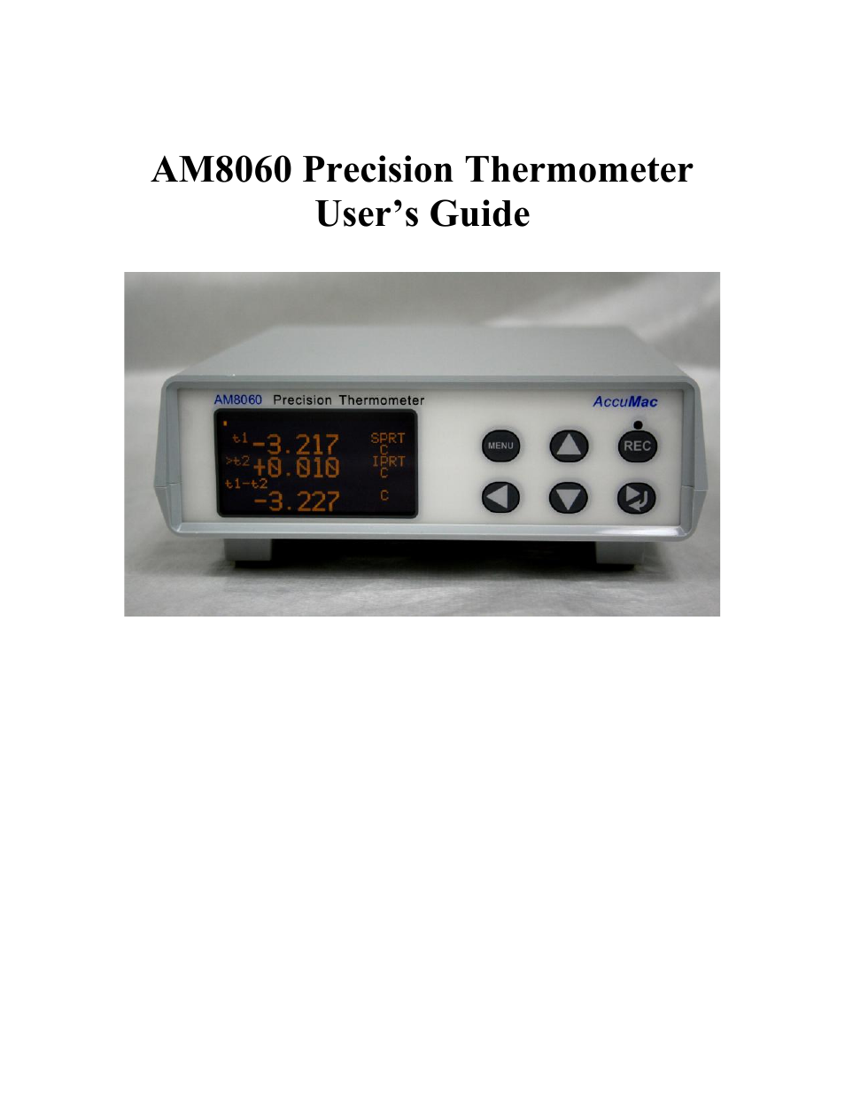 AccuMac AM8060 User Manual | 43 pages