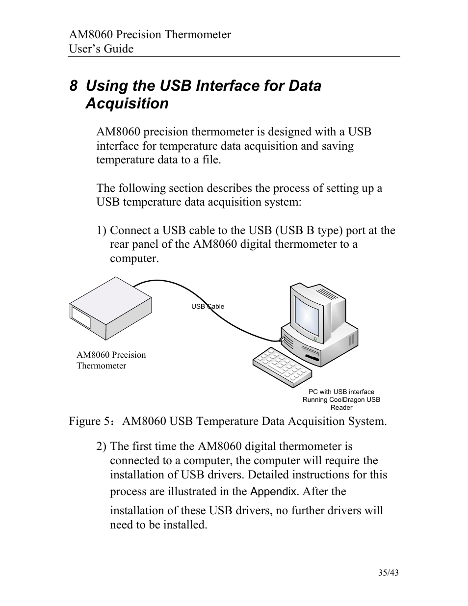 8 using the usb interface for data acquisition | AccuMac AM8060 User Manual | Page 36 / 43