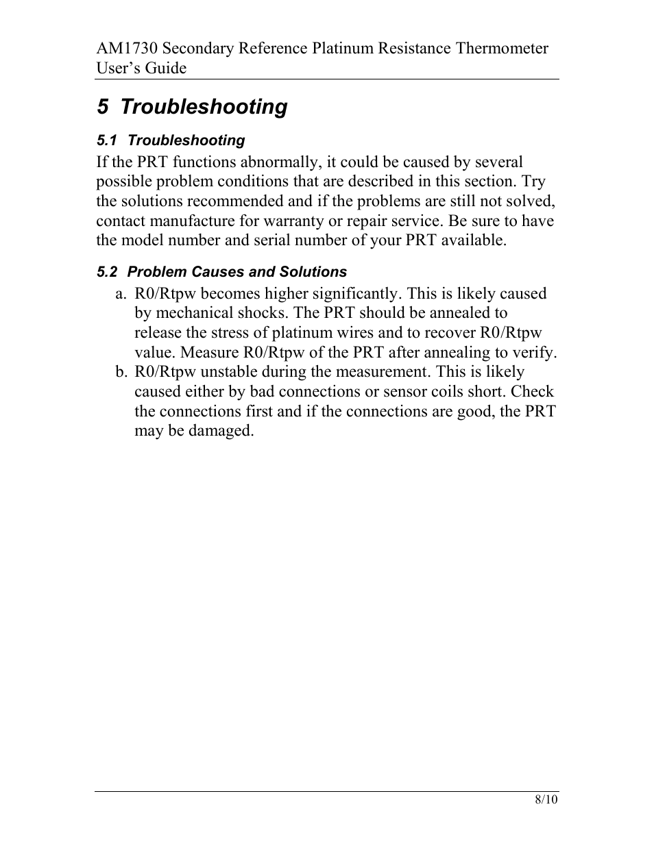 5 troubleshooting | AccuMac AM1730 User Manual | Page 9 / 10