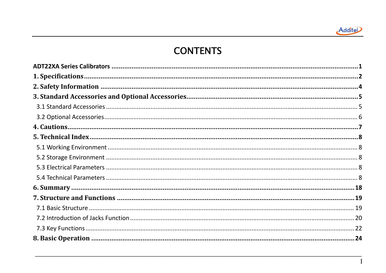 Additel 221A Multifunction Temperature Calibrator User Manual User Manual | Page 3 / 87