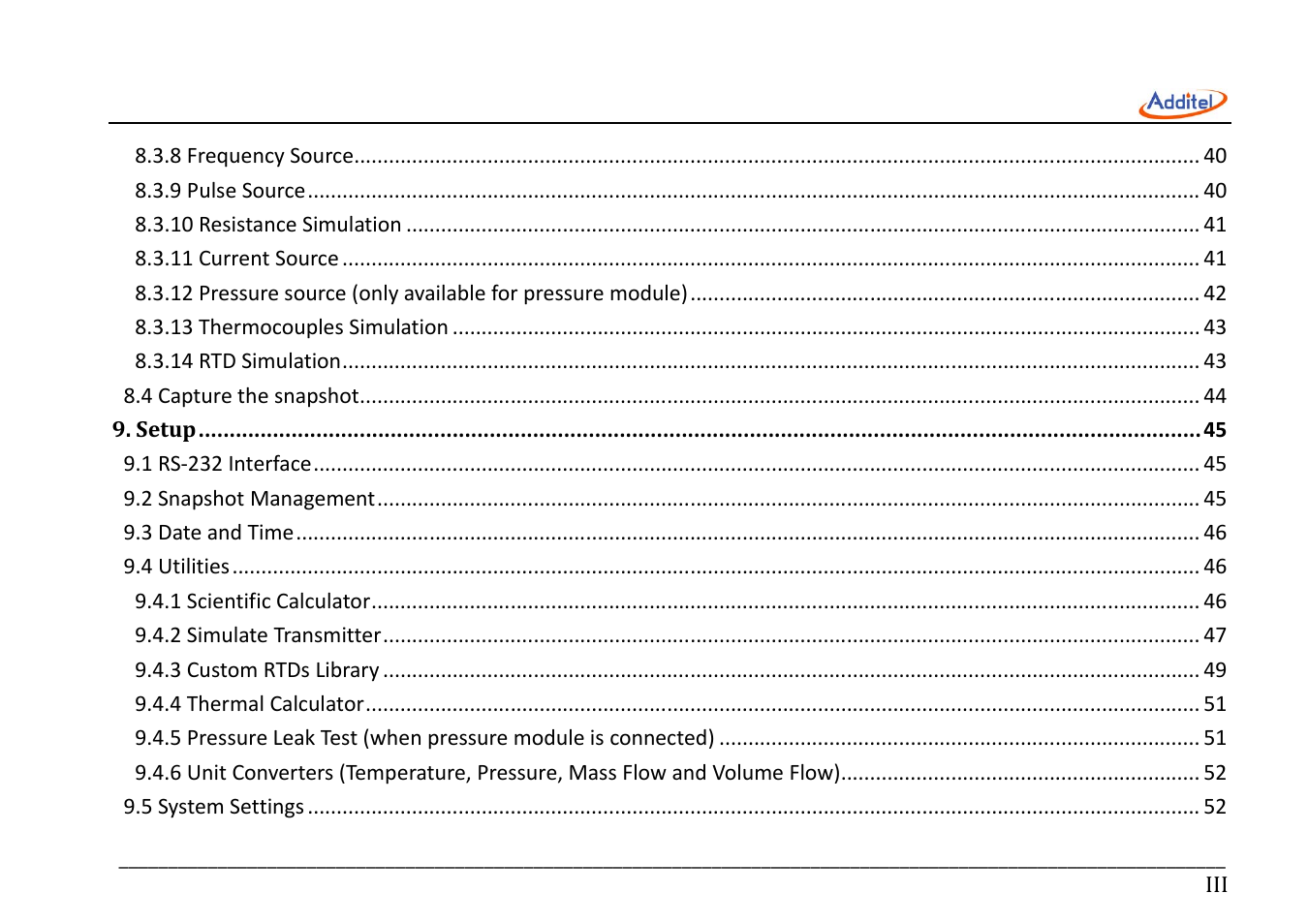 Additel 221A Multifunction Temperature Calibrator User Manual User Manual | Page 5 / 87