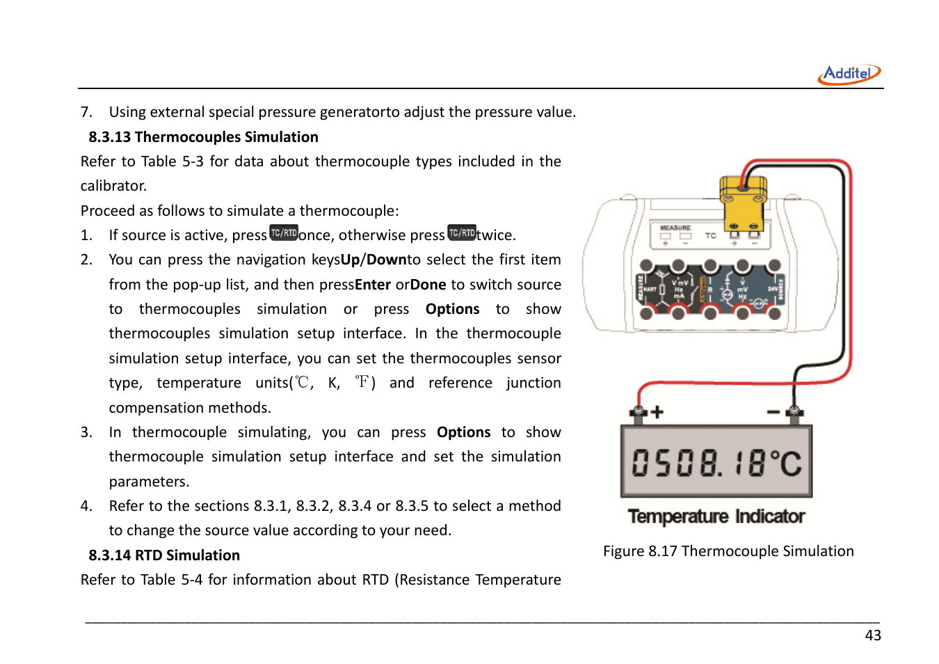 Additel 221A Multifunction Temperature Calibrator User Manual User Manual | Page 50 / 87