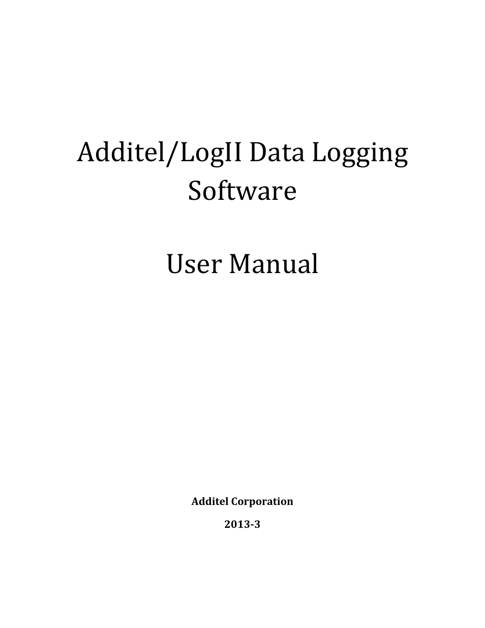 Additel LogII User Manual User Manual | 12 pages