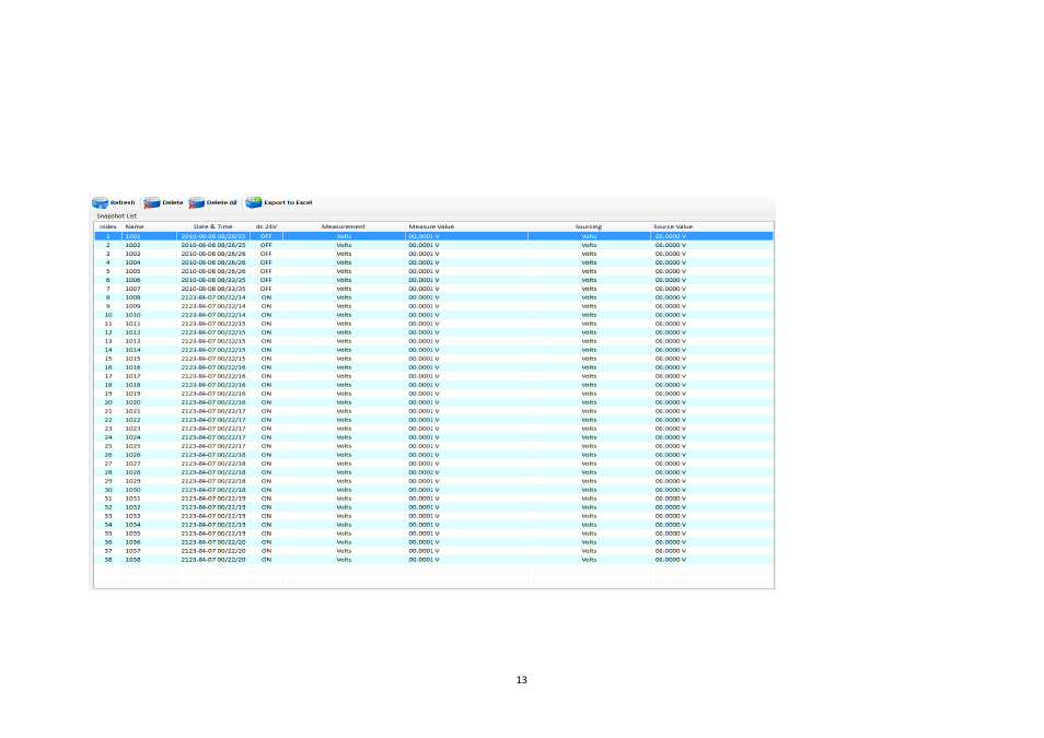 1 snapshot list | Additel Land User Manual User Manual | Page 13 / 18