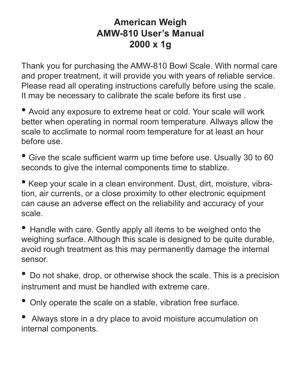 American Weigh Scales AMW-810-5k User Manual | Page 2 / 4