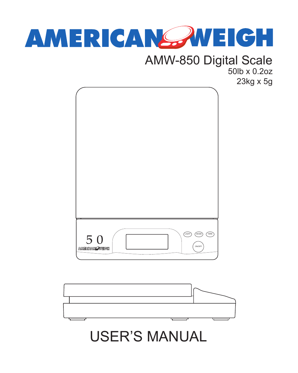 American Weigh Scales AMW-850 User Manual | 4 pages