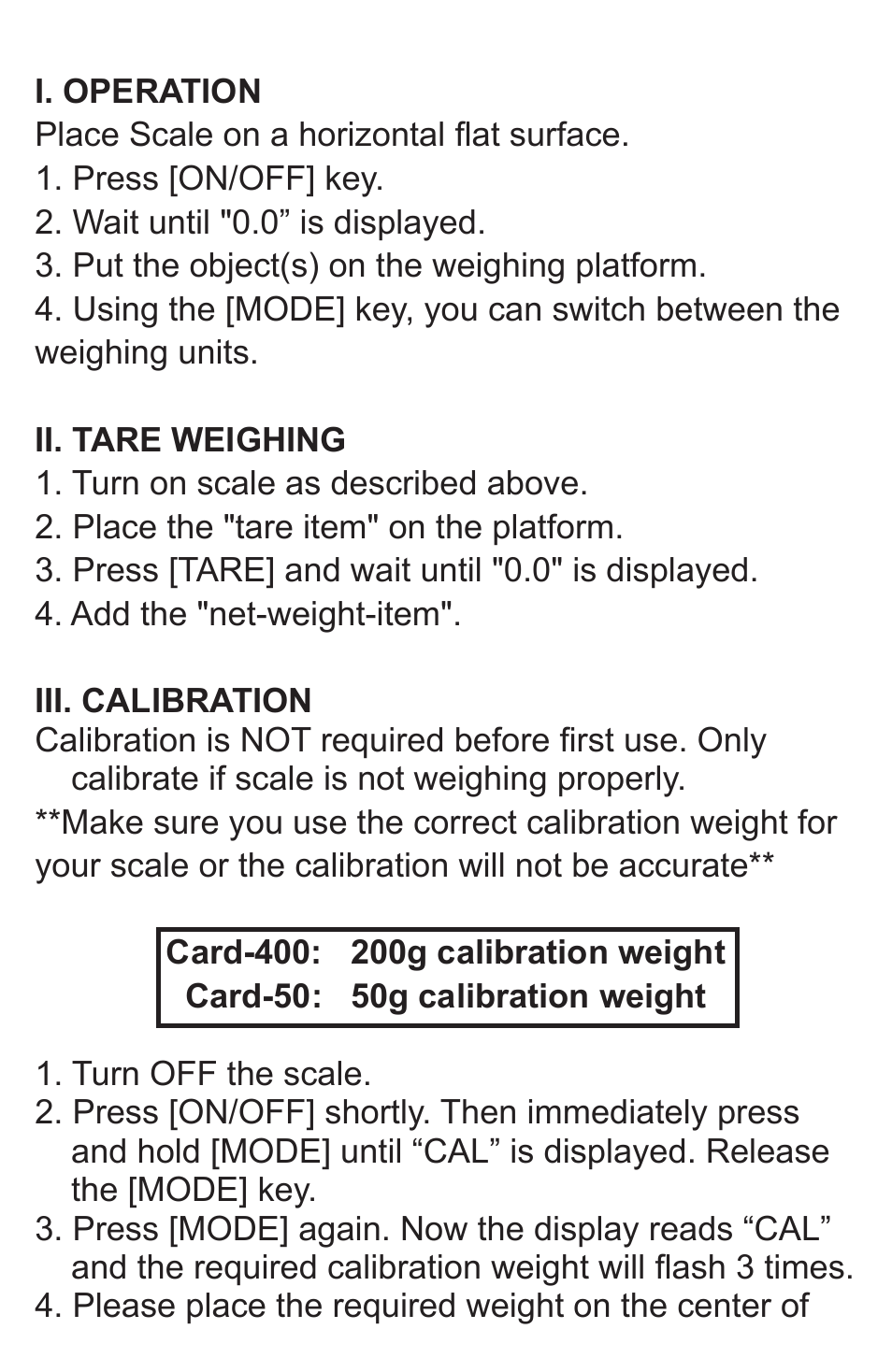 American Weigh Scales AMW-Card-400 User Manual | Page 3 / 5