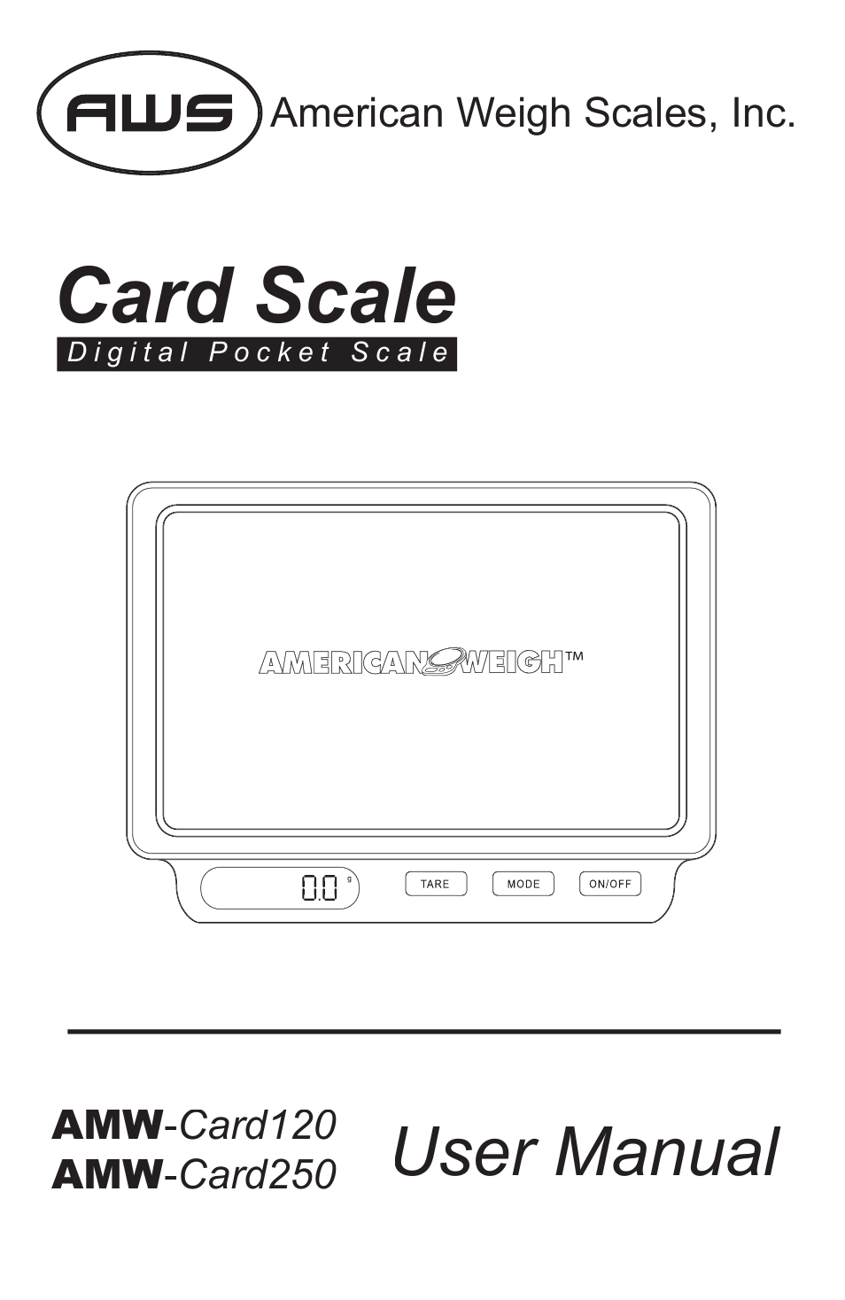 American Weigh Scales AMW-Card-250 User Manual | 5 pages