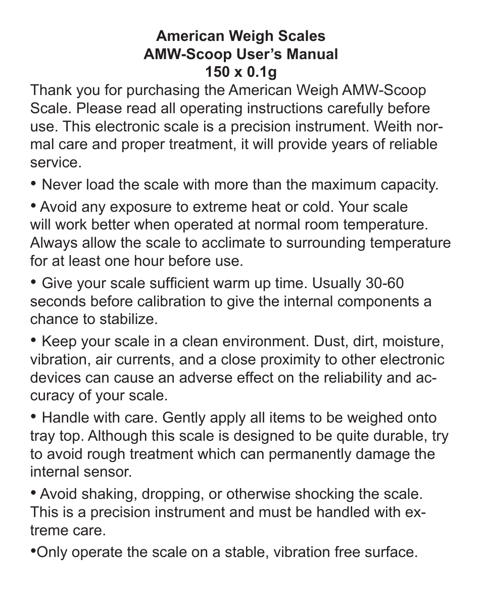 American Weigh Scales AMW-Scoop User Manual | Page 2 / 4