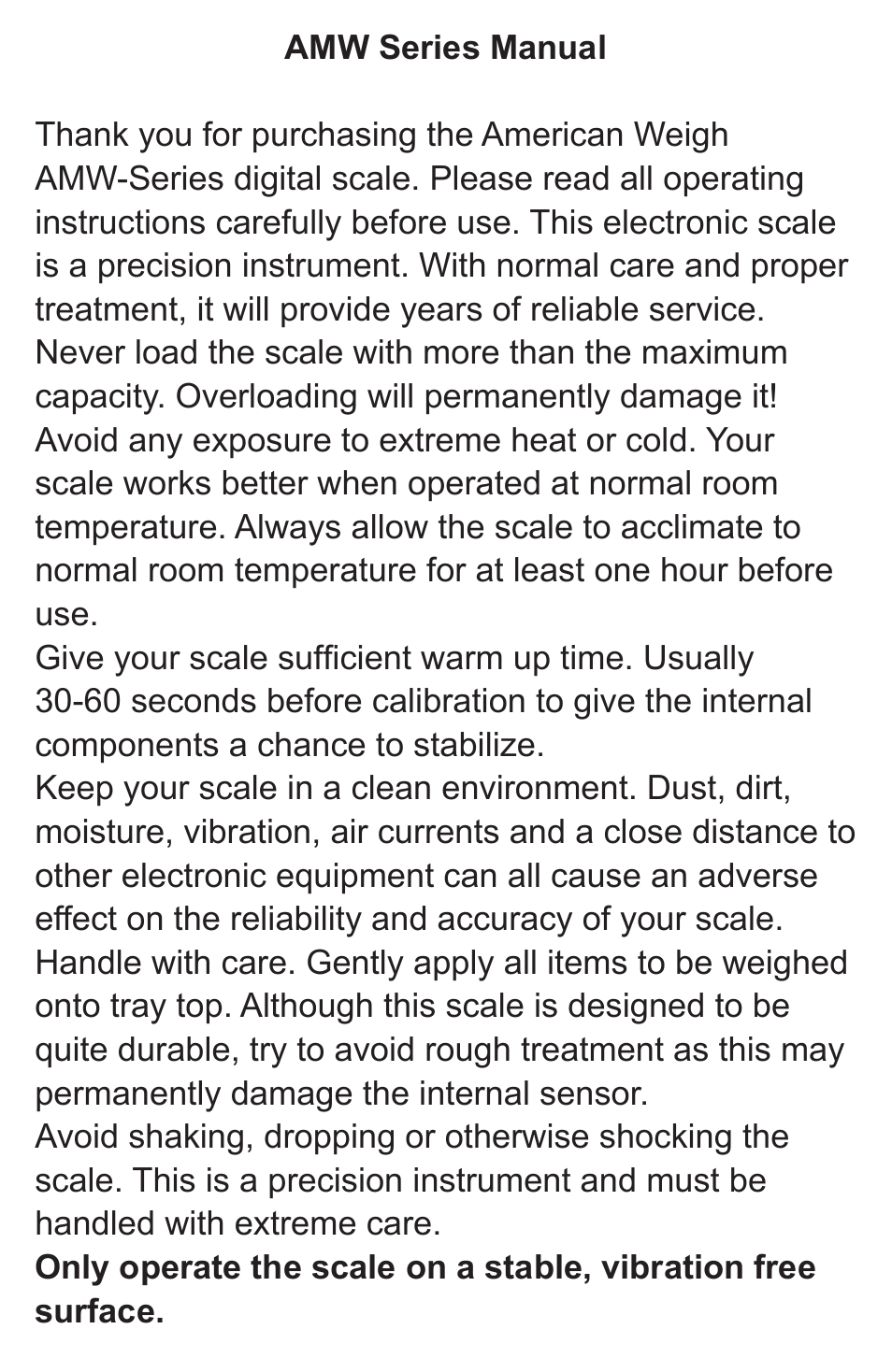 American Weigh Scales AMW-55 User Manual | Page 2 / 6