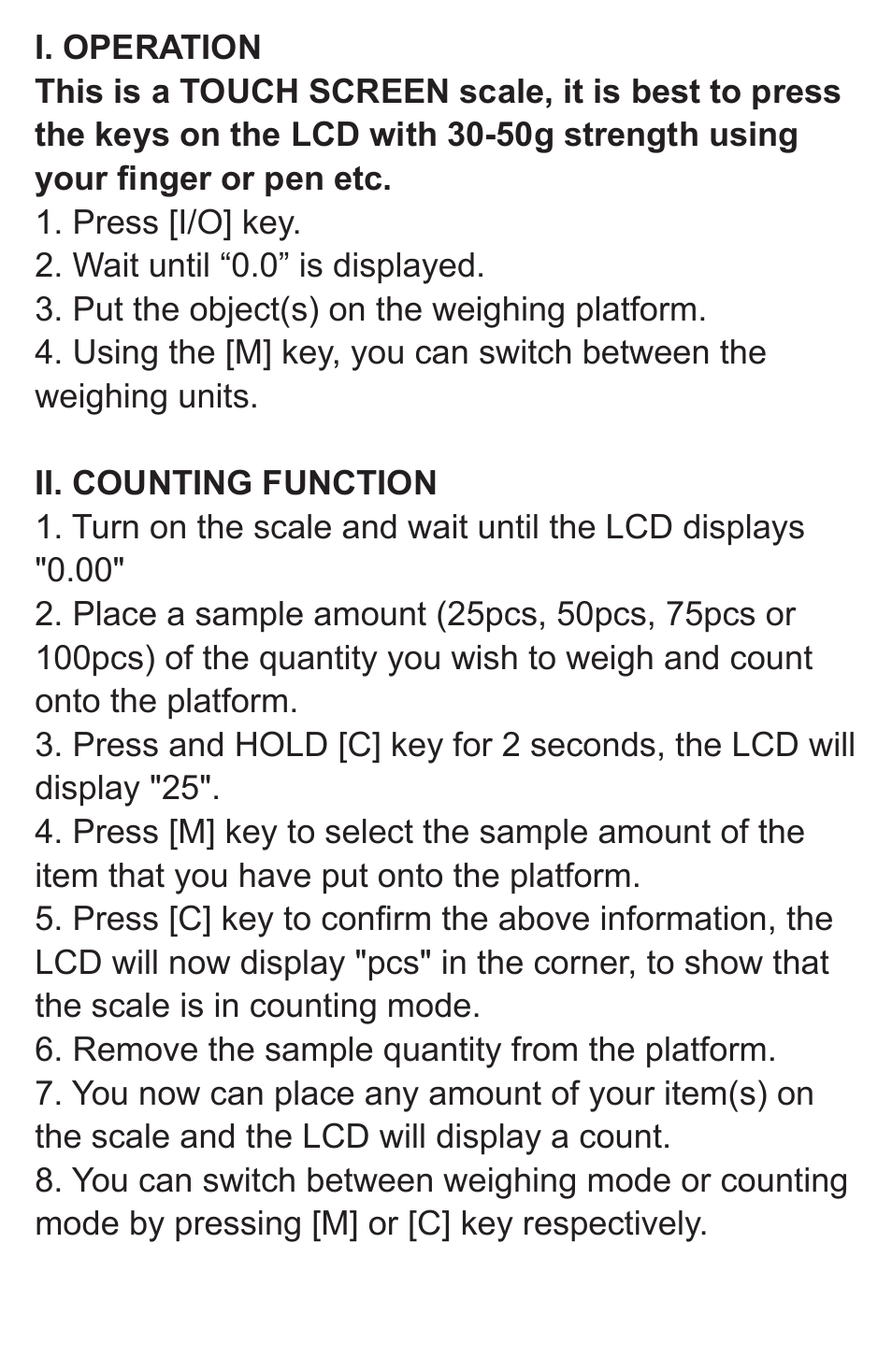 American Weigh Scales BS-250 User Manual | Page 3 / 6