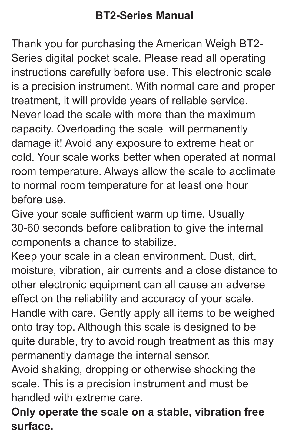 American Weigh Scales BT2-500 User Manual | Page 2 / 5