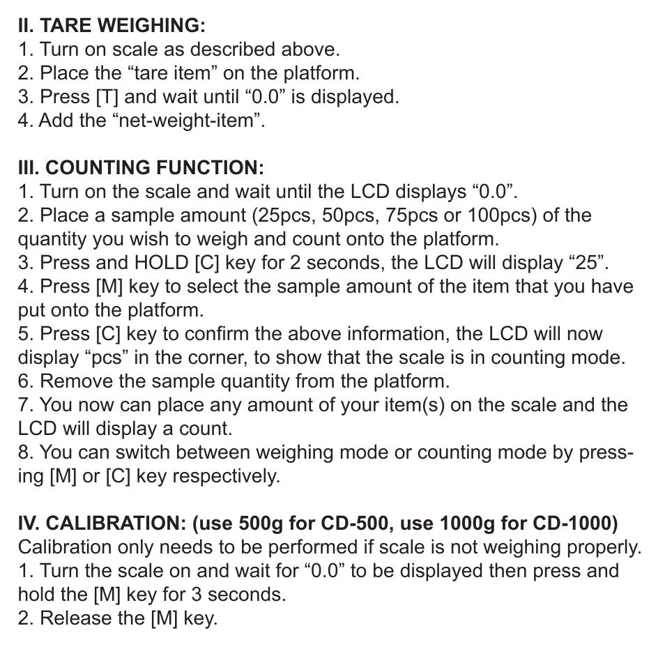 American Weigh Scales CD-1000 User Manual | Page 3 / 4