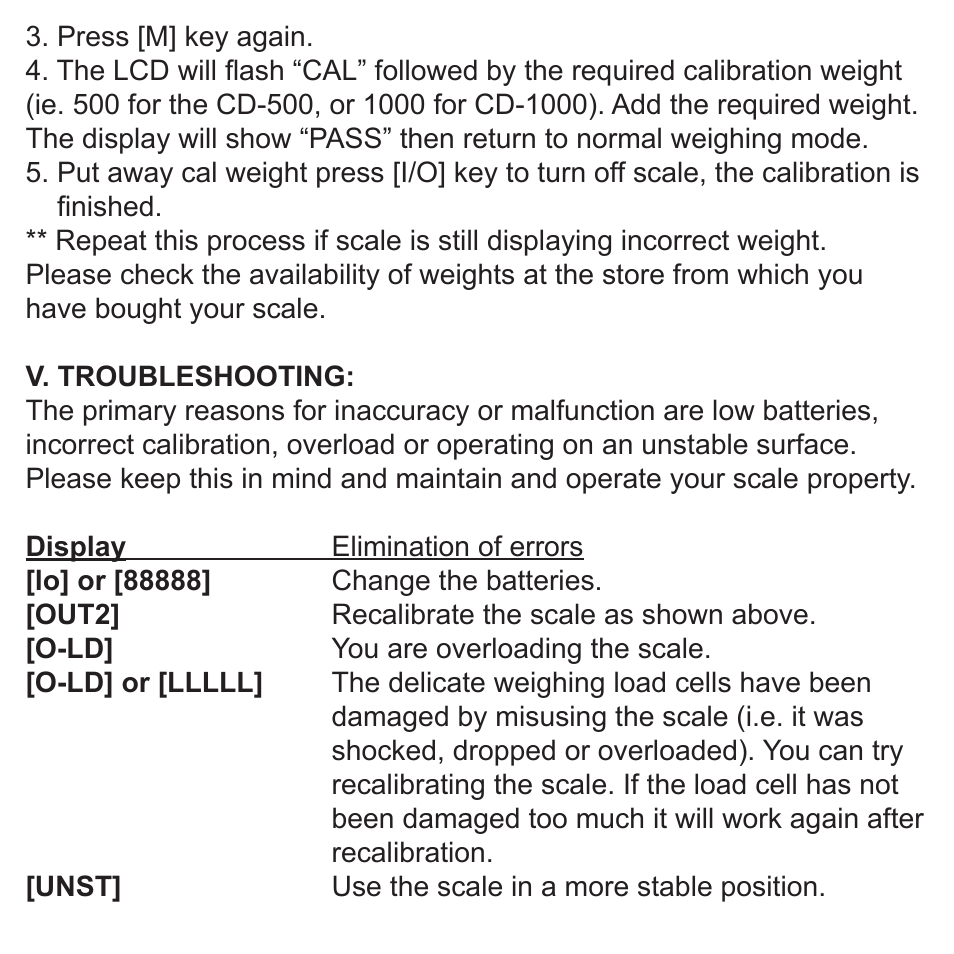 American Weigh Scales CD-1000 User Manual | Page 4 / 4