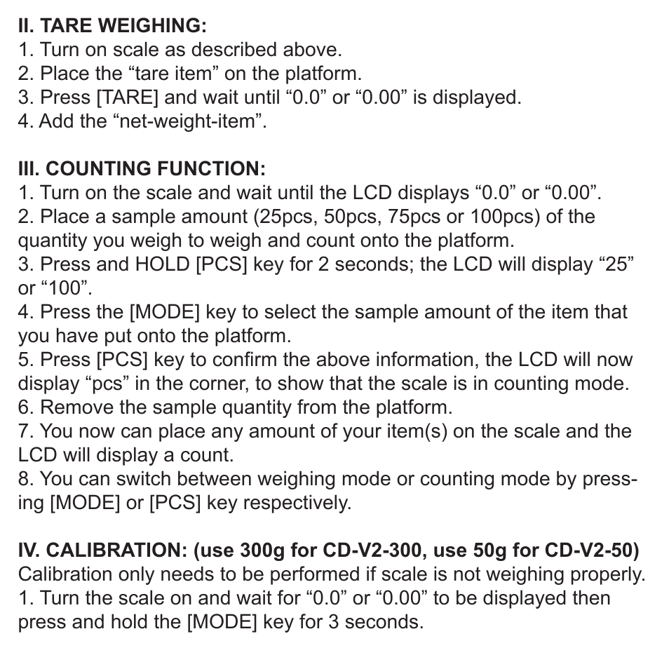 American Weigh Scales CD-V2-50 User Manual | Page 3 / 4