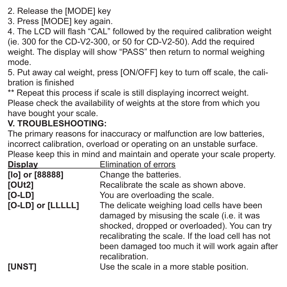 American Weigh Scales CD-V2-50 User Manual | Page 4 / 4