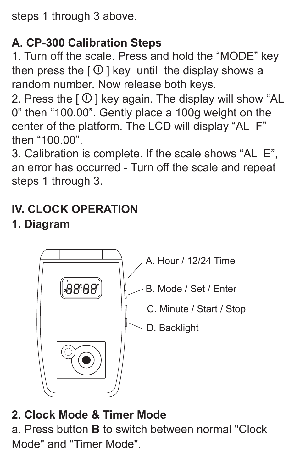 American Weigh Scales CP-300 User Manual | Page 4 / 7