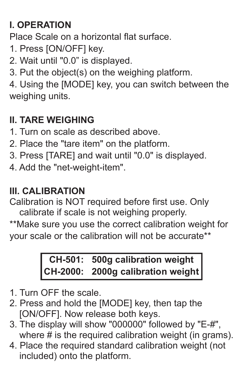 American Weigh Scales CH-2000 User Manual | Page 3 / 5