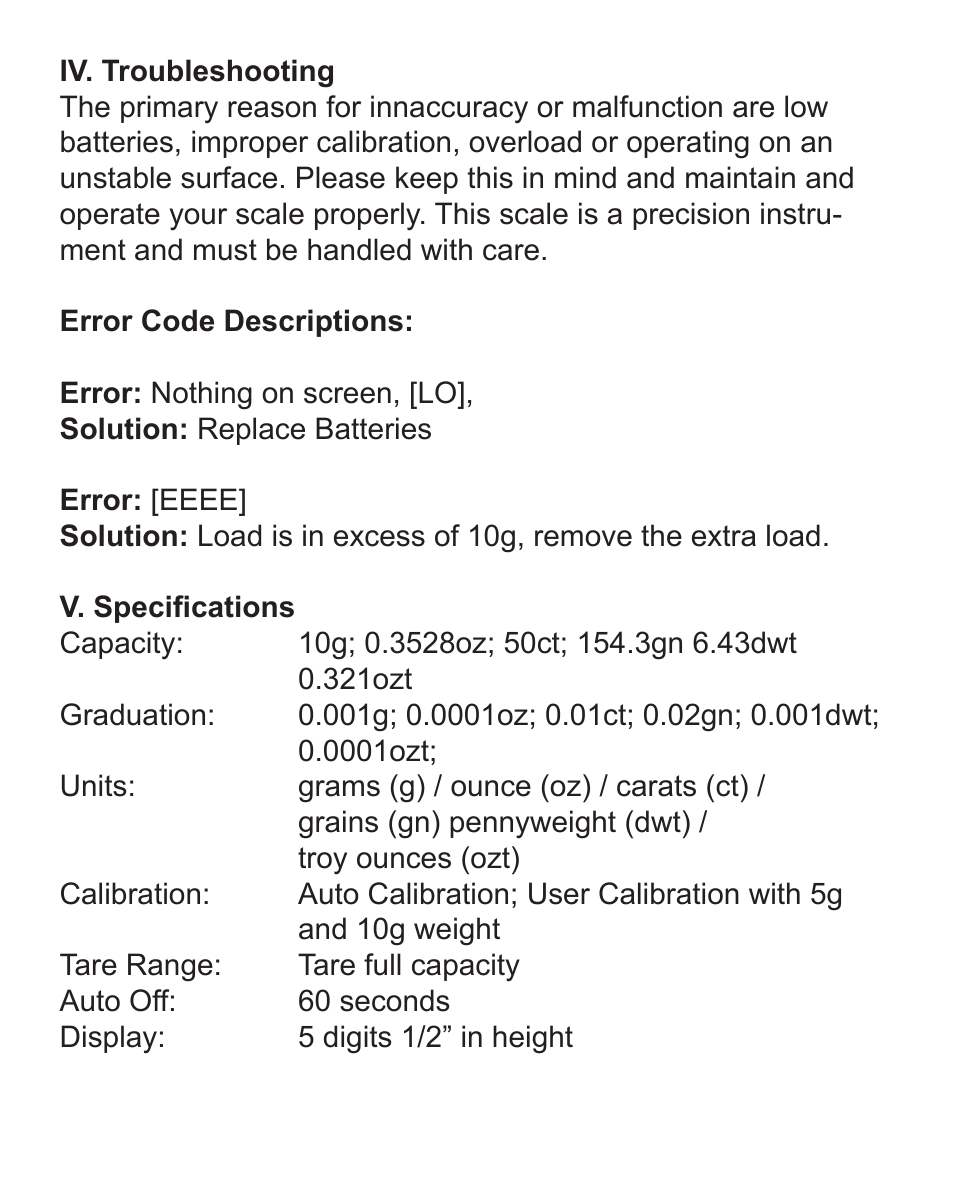 American Weigh Scales DIA-10 User Manual | Page 4 / 4